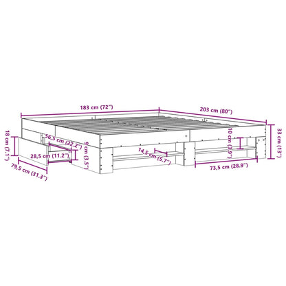 Bed Frame without Mattress White 180x200 cm Super King Engineered Wood