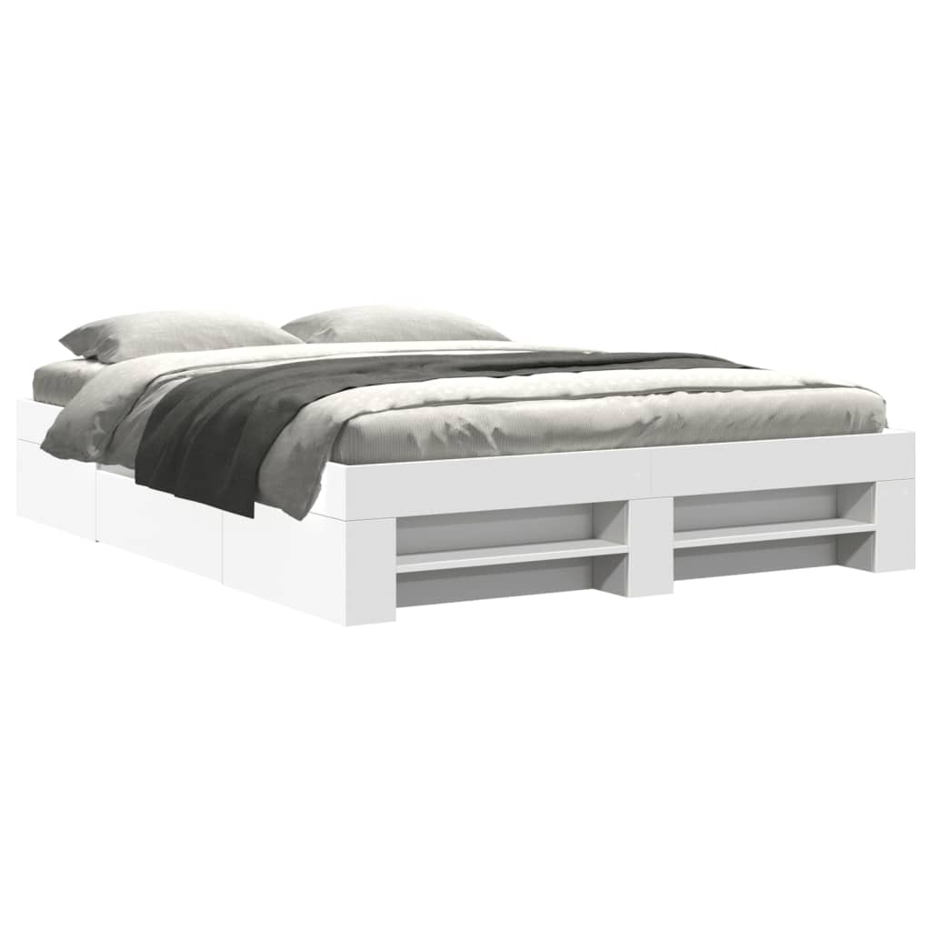 Bed Frame without Mattress White 160x200 cm Engineered Wood