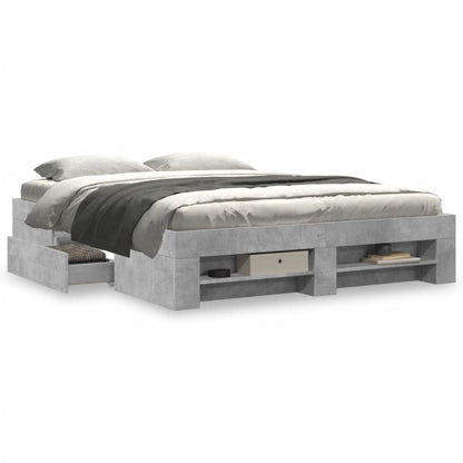 Bed Frame without Mattress Concrete Grey 150x200cm Engineered Wood