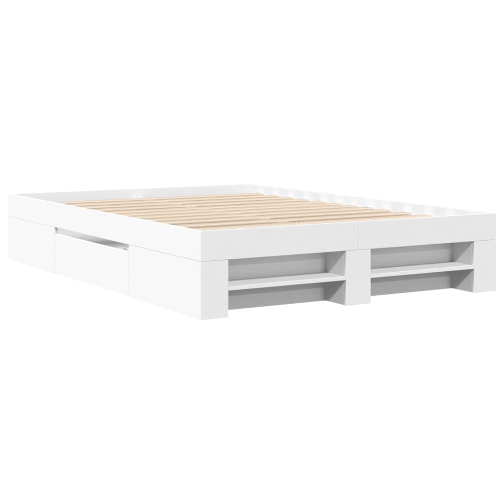 Bed Frame without Mattress White 140x200 cm Engineered Wood