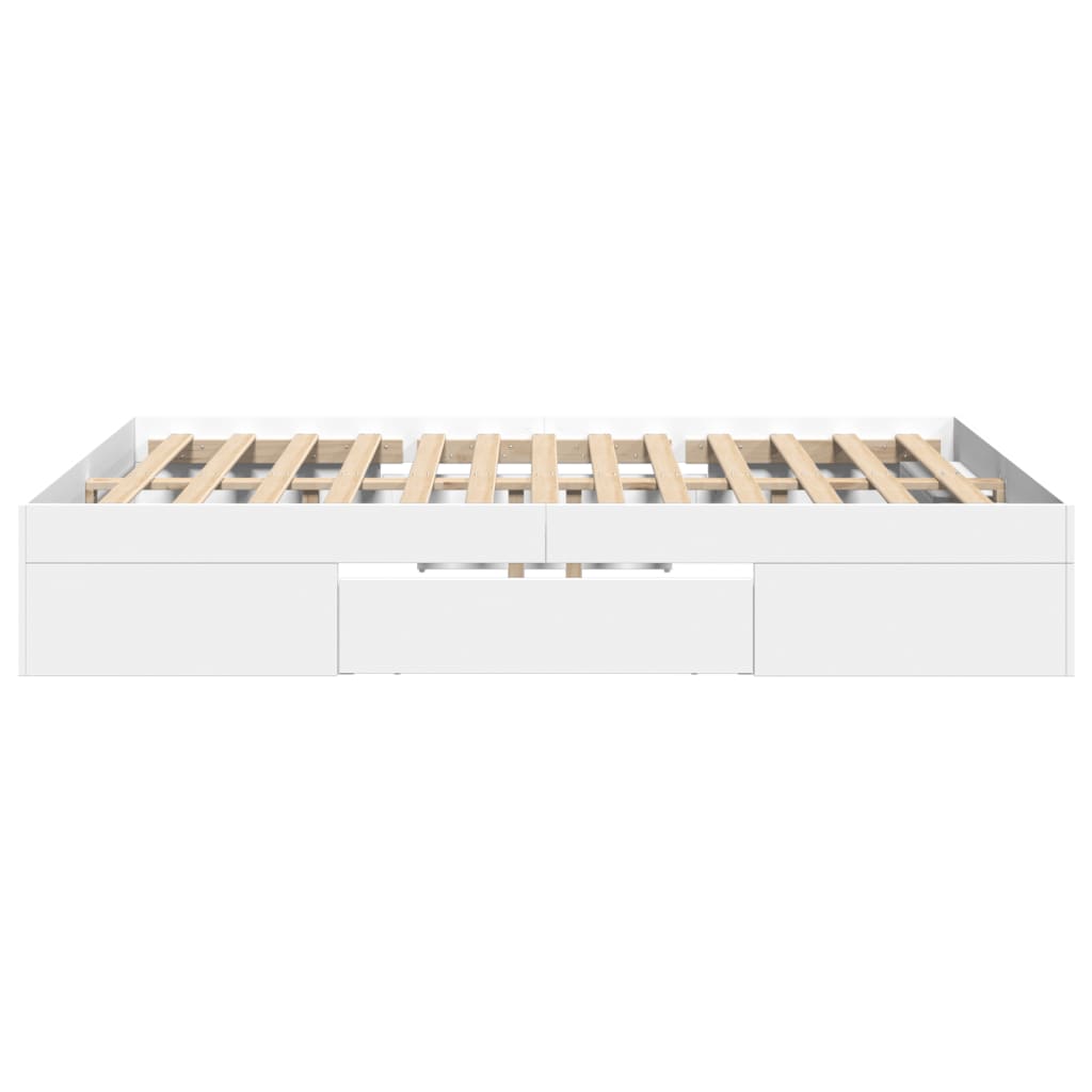 Bed Frame without Mattress White 140x200 cm Engineered Wood