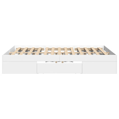 Bed Frame without Mattress White 140x200 cm Engineered Wood