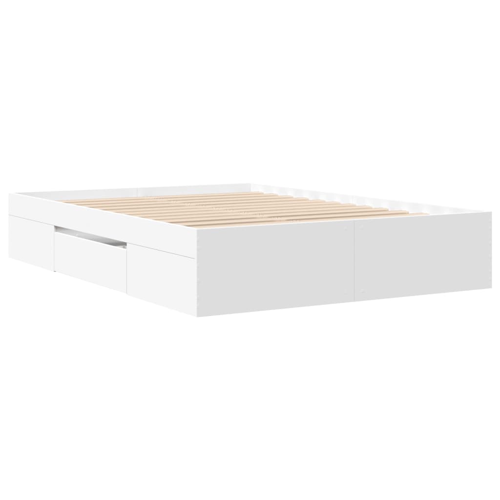 Bed Frame without Mattress White 140x200 cm Engineered Wood