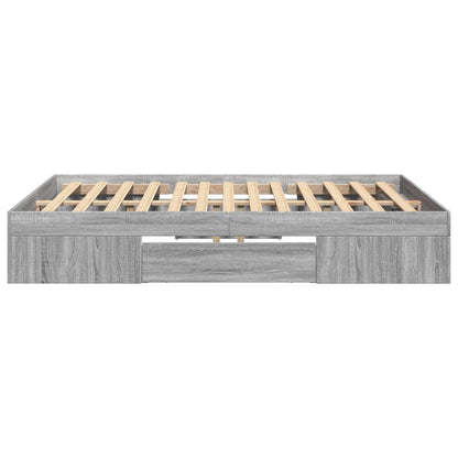 Bed Frame without Mattress Grey Sonoma 120x200 cm Engineered Wood
