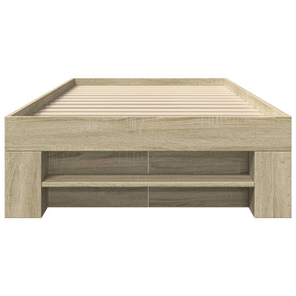 Bed Frame without Mattress Sonoma Oak 100x200 cm Engineered Wood