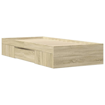 Bed Frame without Mattress Sonoma Oak 100x200 cm Engineered Wood