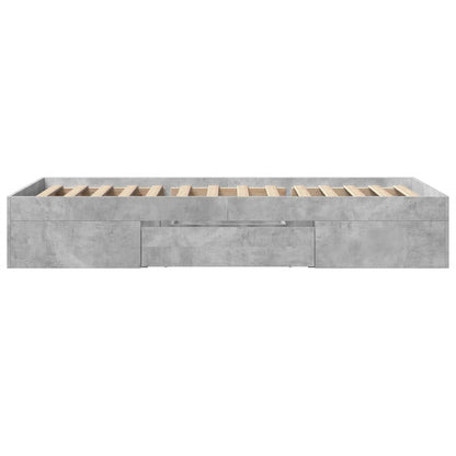 Bed Frame without Mattress Concrete Grey 100x200cm Engineered Wood