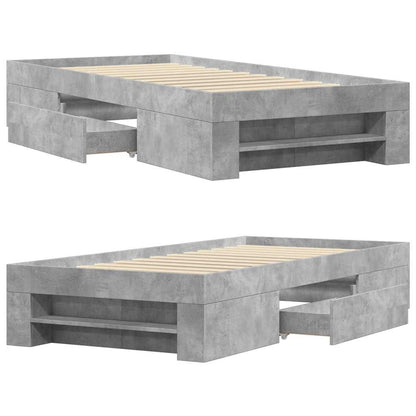 Bed Frame without Mattress Concrete Grey 100x200cm Engineered Wood
