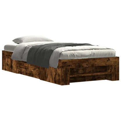 Bed Frame without Mattress Smoked Oak 100x200 cm Engineered Wood