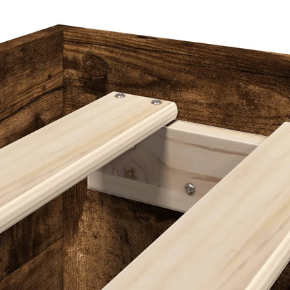 Bed Frame without Mattress Smoked Oak 100x200 cm Engineered Wood