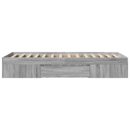 Bed Frame without Mattress Grey Sonoma 100x200 cm Engineered Wood