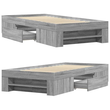 Bed Frame without Mattress Grey Sonoma 100x200 cm Engineered Wood