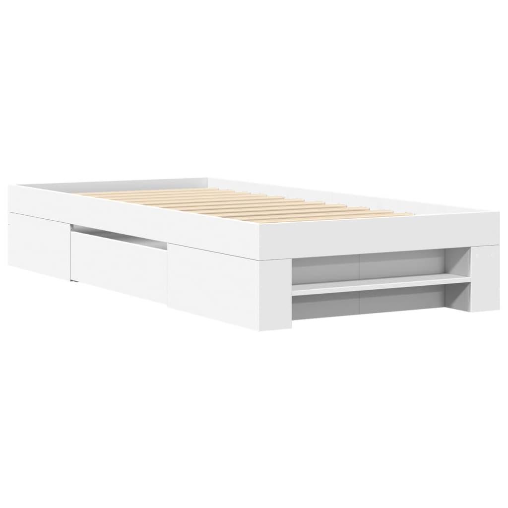 Bed Frame without Mattress White 90x200 cm Engineered Wood