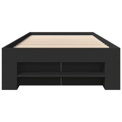 Bed Frame without Mattress Black 90x200 cm Engineered Wood