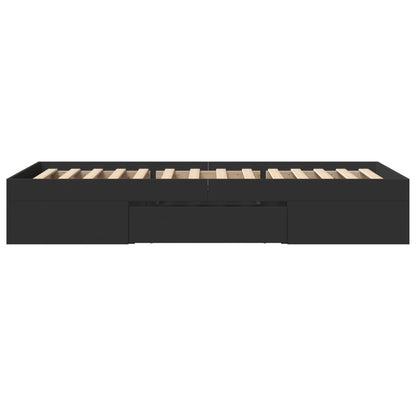 Bed Frame without Mattress Black 90x200 cm Engineered Wood