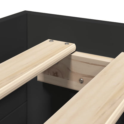 Bed Frame without Mattress Black 90x200 cm Engineered Wood