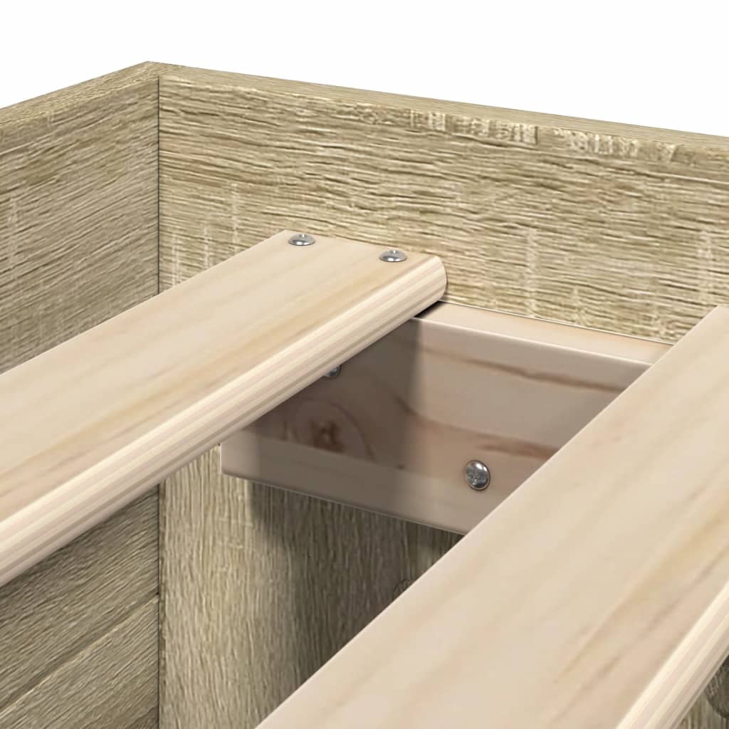 Bed Frame without Mattress Sonoma Oak 90x200 cm Engineered Wood