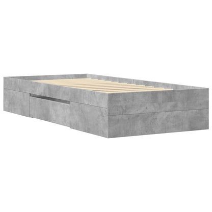 Bed Frame without Mattress Concrete Grey 90x200cm Engineered Wood