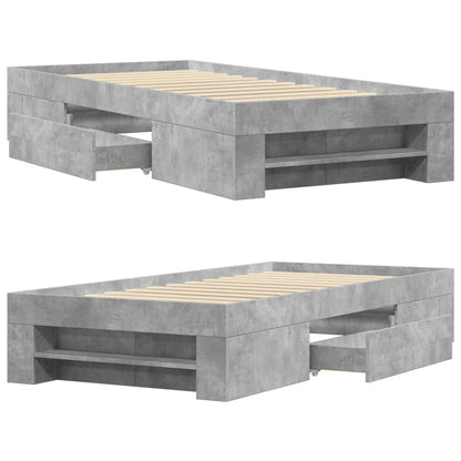 Bed Frame without Mattress Concrete Grey 90x200cm Engineered Wood