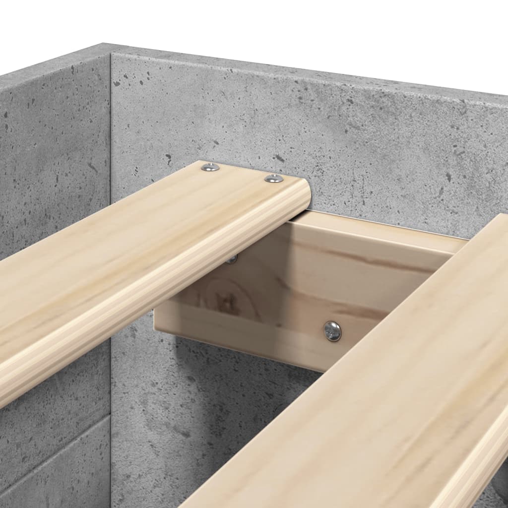 Bed Frame without Mattress Concrete Grey 90x200cm Engineered Wood