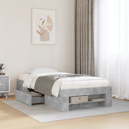 Bed Frame without Mattress Concrete Grey 90x200cm Engineered Wood