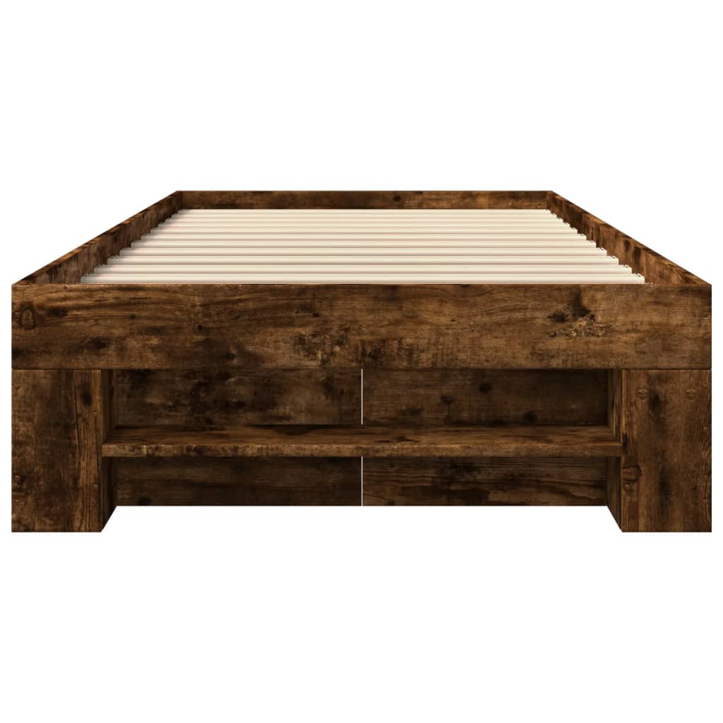 Bed Frame without Mattress Smoked Oak 90x200 cm Engineered Wood