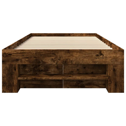 Bed Frame without Mattress Smoked Oak 90x200 cm Engineered Wood