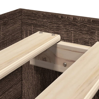 Bed Frame without Mattress Brown Oak 90x200 cm Engineered Wood