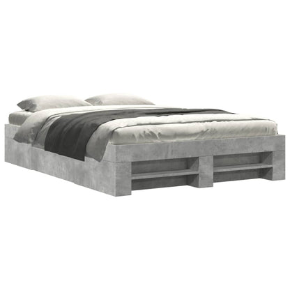 Bed Frame without Mattress Concrete Grey 140x190cm Engineered Wood