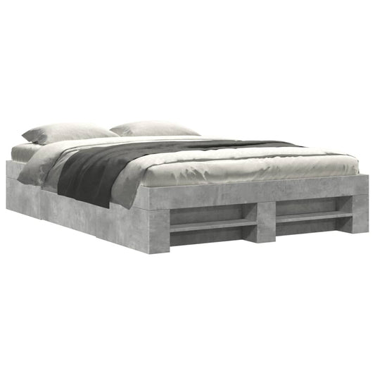 Bed Frame without Mattress Concrete Grey 140x190cm Engineered Wood