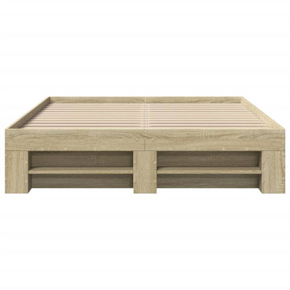 Bed Frame without Mattress Sonoma Oak 135x190 cm Double Engineered Wood