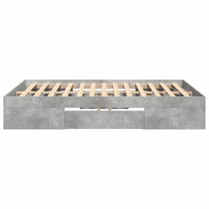 Bed Frame without Mattress Concrete Grey 135x190cm Engineered Wood
