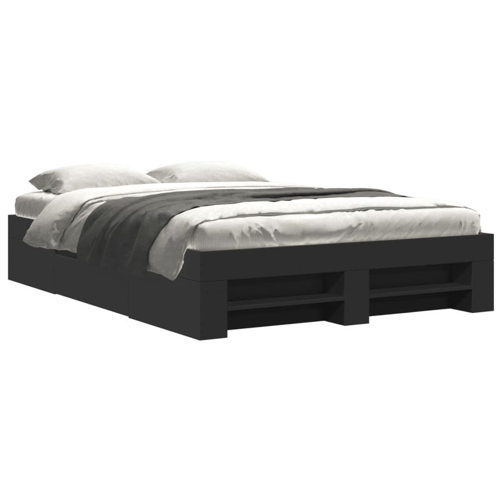 Bed Frame without Mattress Black 120x190 cm Small Double Engineered Wood