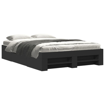 Bed Frame without Mattress Black 120x190 cm Small Double Engineered Wood
