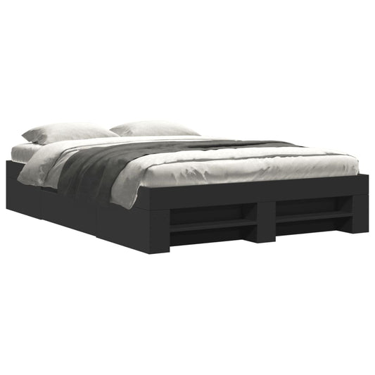 Bed Frame without Mattress Black 120x190 cm Small Double Engineered Wood