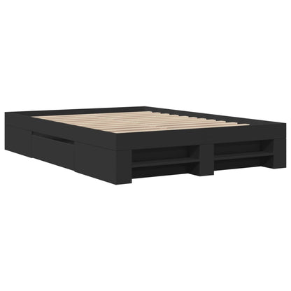 Bed Frame without Mattress Black 120x190 cm Small Double Engineered Wood