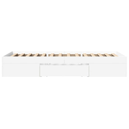 Bed Frame without Mattress White 90x190 cm Single Engineered Wood