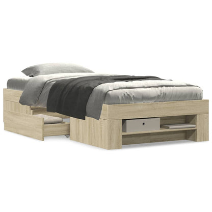 Bed Frame without Mattress Sonoma Oak 90x190 cm Single Engineered Wood