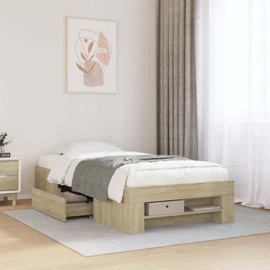 Bed Frame without Mattress Sonoma Oak 90x190 cm Single Engineered Wood