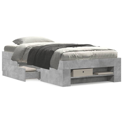 Bed Frame without Mattress Concrete Grey 90x190cm Engineered Wood