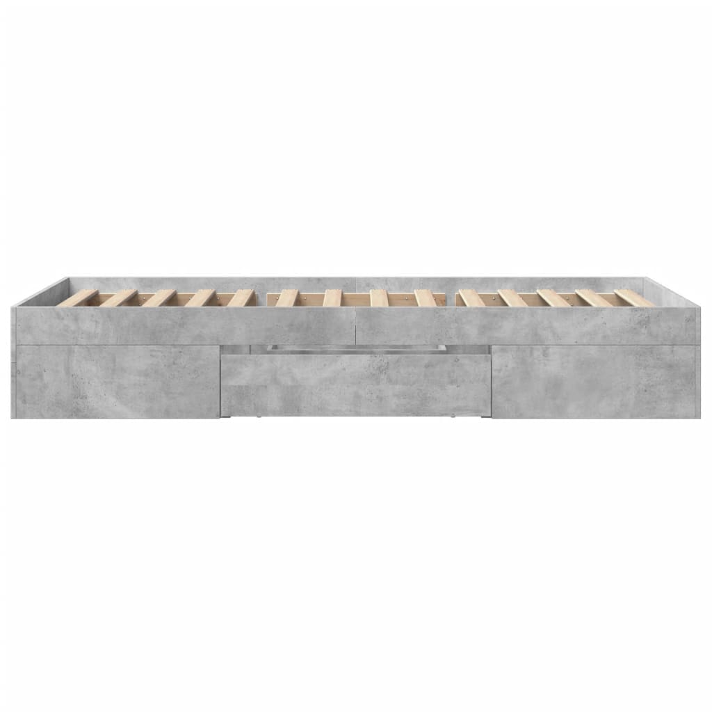 Bed Frame without Mattress Concrete Grey 90x190cm Engineered Wood