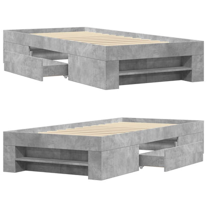 Bed Frame without Mattress Concrete Grey 90x190cm Engineered Wood