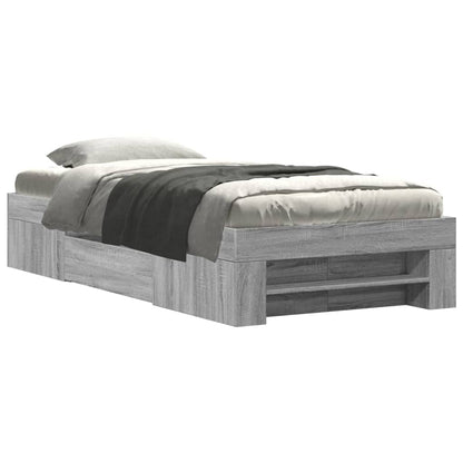 Bed Frame without Mattress Grey Sonoma 90x190 cm Single Engineered Wood