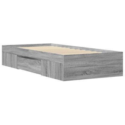Bed Frame without Mattress Grey Sonoma 90x190 cm Single Engineered Wood