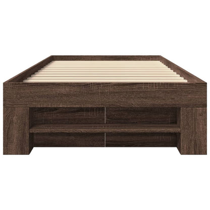 Bed Frame without Mattress Brown Oak 90x190 cm Single Engineered Wood