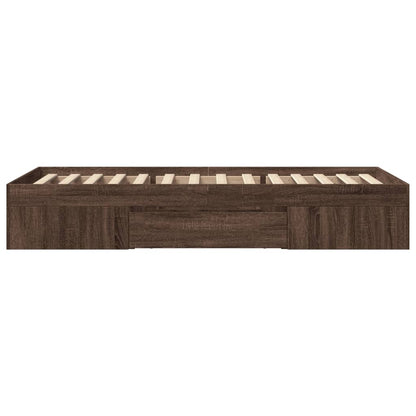 Bed Frame without Mattress Brown Oak 90x190 cm Single Engineered Wood