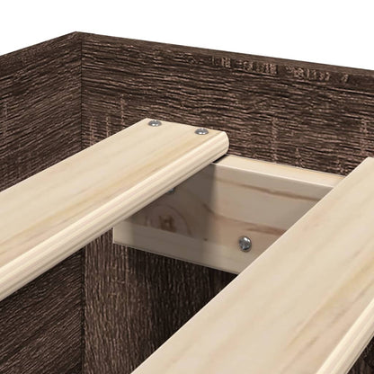 Bed Frame without Mattress Brown Oak 90x190 cm Single Engineered Wood