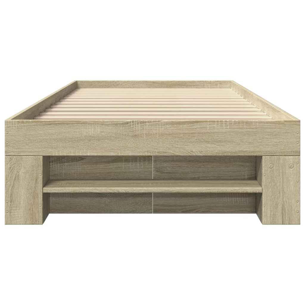 Bed Frame without Mattress Sonoma Oak 75x190 cm Small Single Engineered Wood