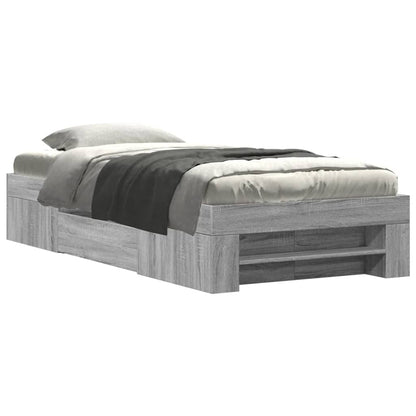 Bed Frame without Mattress Grey Sonoma 75x190 cm Small Single Engineered Wood