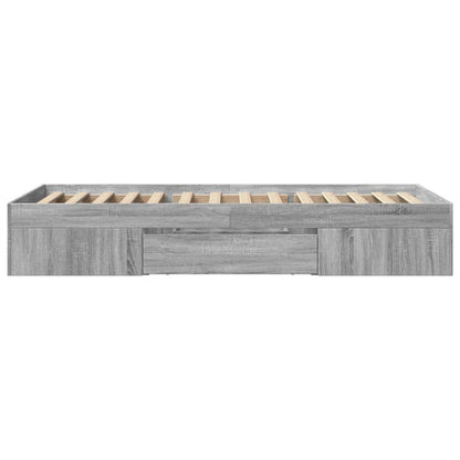 Bed Frame without Mattress Grey Sonoma 75x190 cm Small Single Engineered Wood